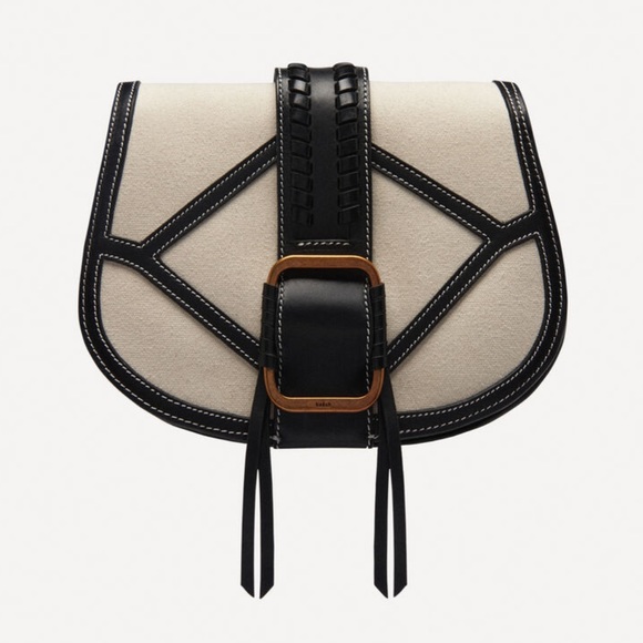 ba&sh Handbags - ba&sh Leather Linen Teddy Crossbody Bag